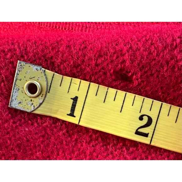 Croft and Barrow Sweater Womens L Red Boiled Wool Full Zip READ - Picture 8 of 8